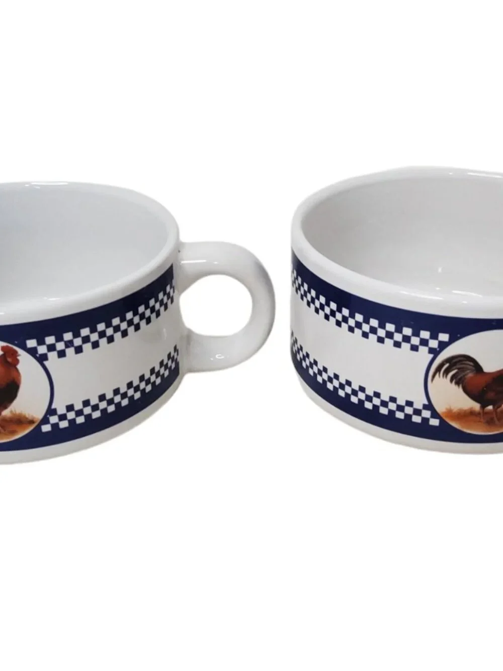 Vintaged Houston Harvest Set of 2 Ceramic Rooster or Chicken Soup Bowls